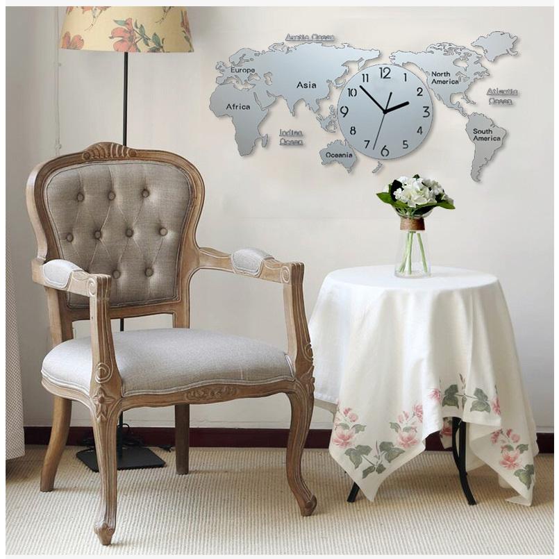 世界地図壁時計 壁掛け時計 北欧世界時計 世界地図 ナチュラル