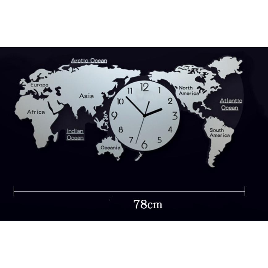 世界地図壁時計 壁掛け時計 北欧世界時計 世界地図 ナチュラル プレゼント キッズルーム 寝室 リビング壁飾り 店舗 会社用 時計 W10｜seisin39｜09