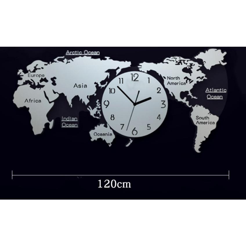 Amazon.co.jp: 3D世界地図の壁時計、大きい アクリル 世界地図