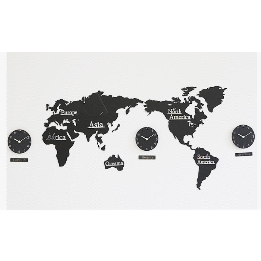 壁掛け時計 世界地図壁時計 北欧世界時計 時計 世界地図 プレゼント