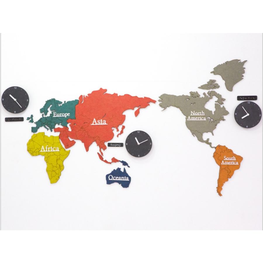 壁掛け時計 世界地図壁時計 北欧世界時計 時計 世界地図 プレゼント