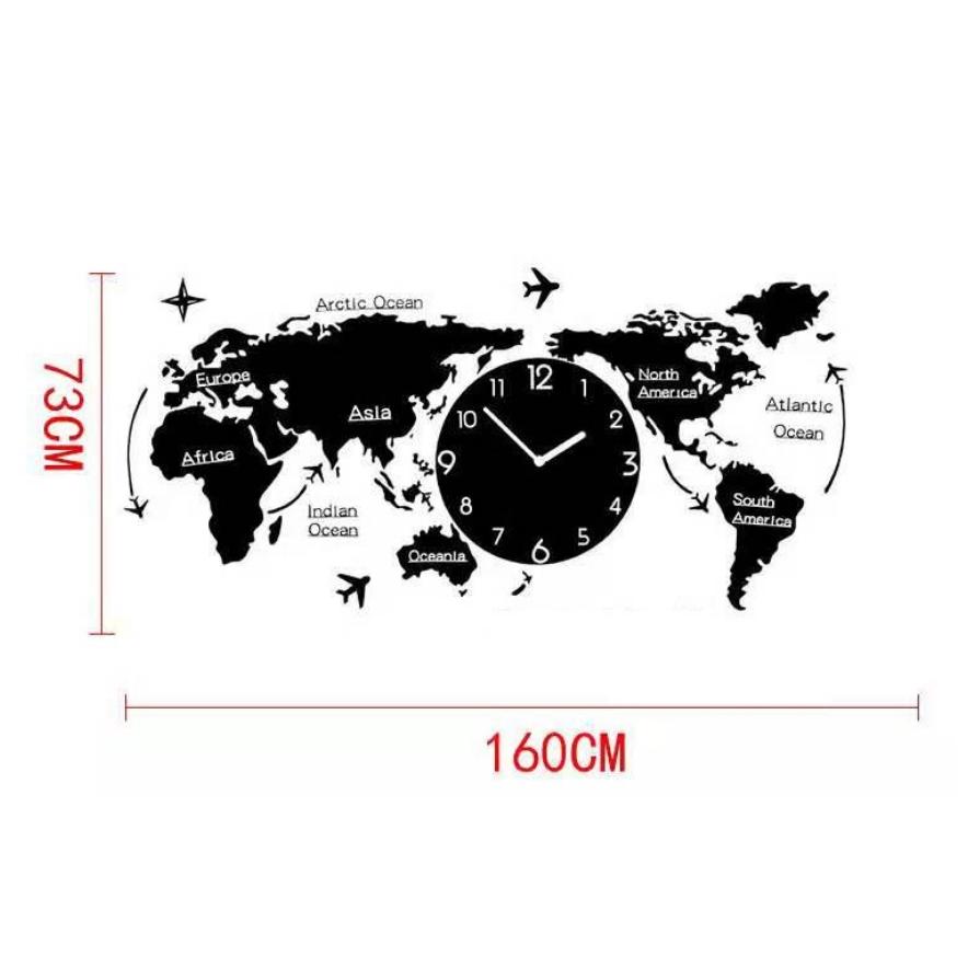 会社用壁掛け時計 世界地図壁時計 壁掛け時計 北欧世界時計 世界地図