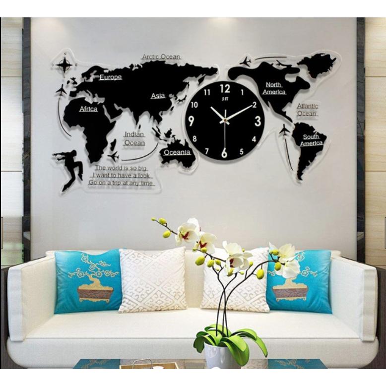 世界地図 壁時計 壁掛け時計 北欧世界時計 プレゼント 寝室 リビング壁