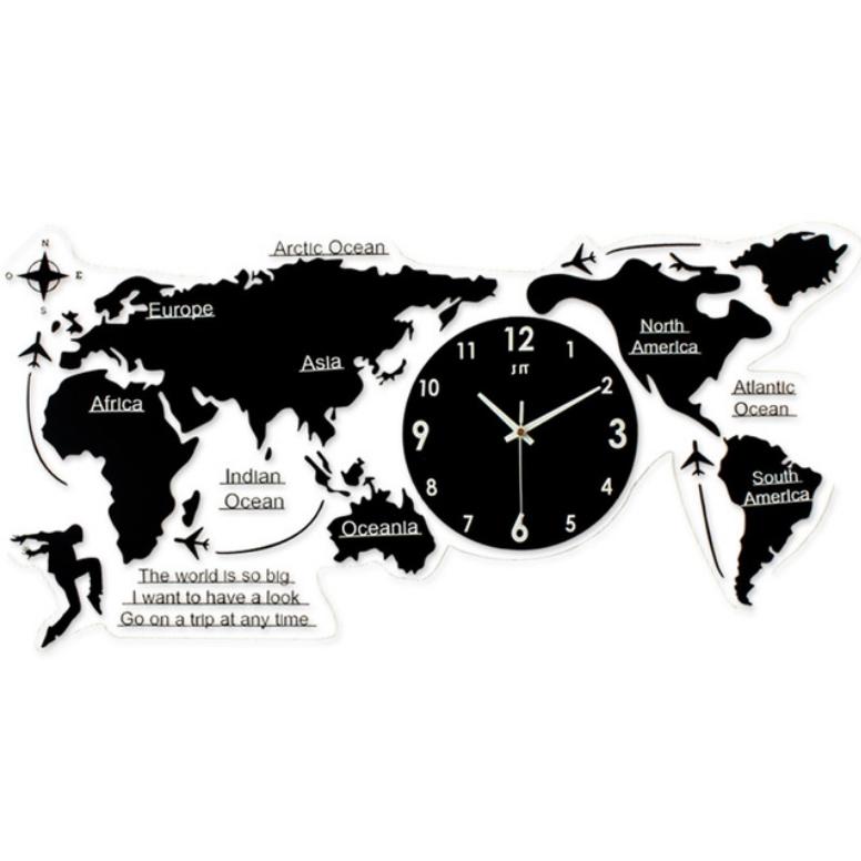 世界地図 壁時計 壁掛け時計 北欧世界時計 世界地図  プレゼント 寝室 リビング壁飾り 店舗 会社用時計 簡単取り付｜seisin39｜09