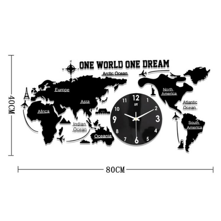会社用時計 壁掛け時計 地図時計 世界地図 壁時計 北欧世界時計
