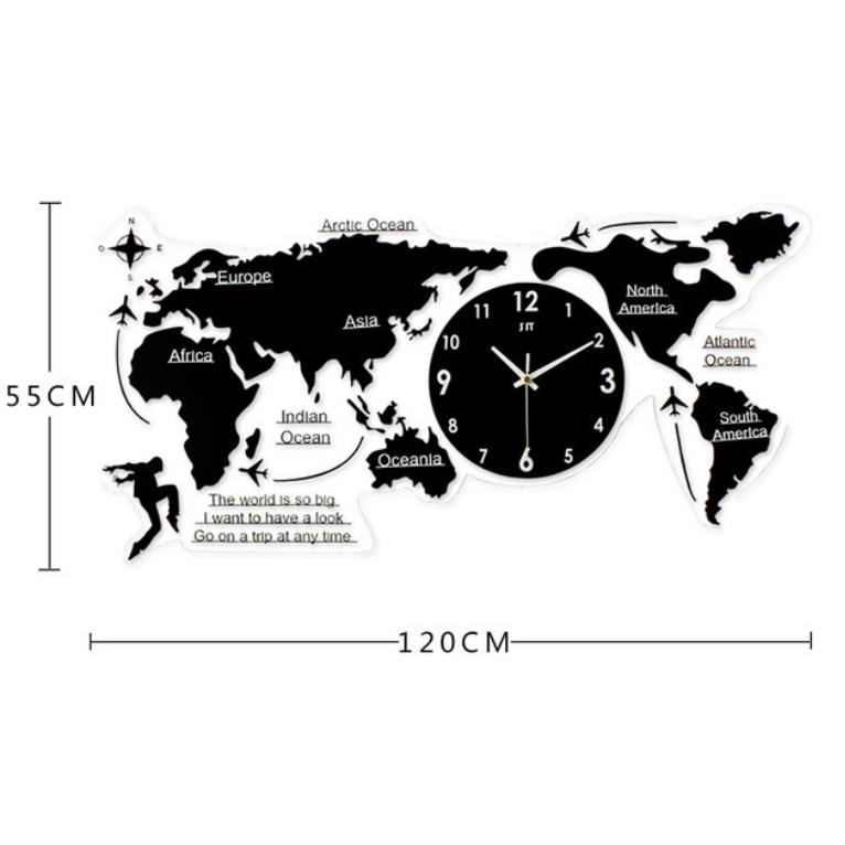 会社用時計 壁掛け時計 地図時計 世界地図 壁時計 北欧世界時計