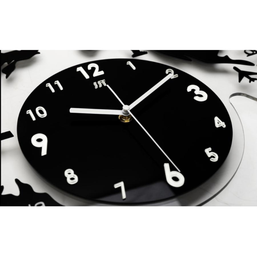 壁掛け時計 世界地図 壁時計 北欧世界時計 プレゼント 寝室 リビング壁