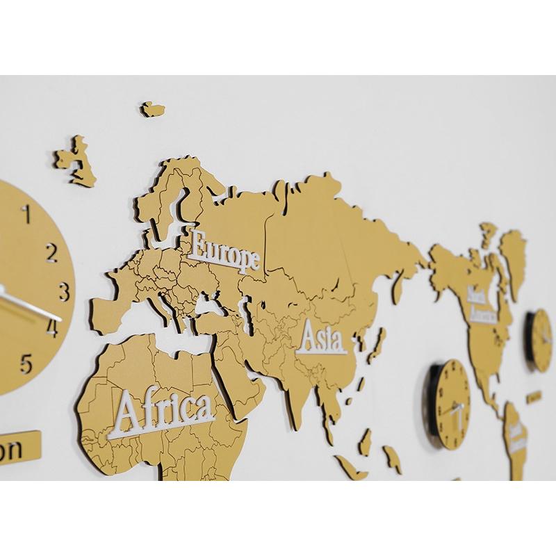 壁掛け時計 世界地図壁時計 北欧世界時計 時計 世界地図 プレゼント 