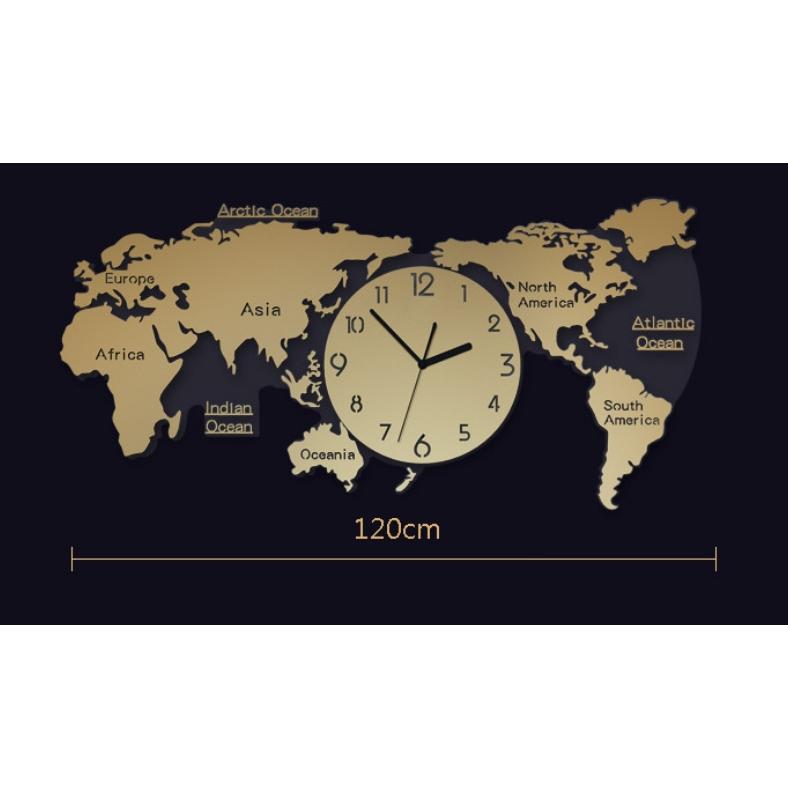【セール中】[未使用]世界地図　壁掛け時計 世界地図壁時計 壁掛け時計 北欧世界時計 世界地図 ナチュラル