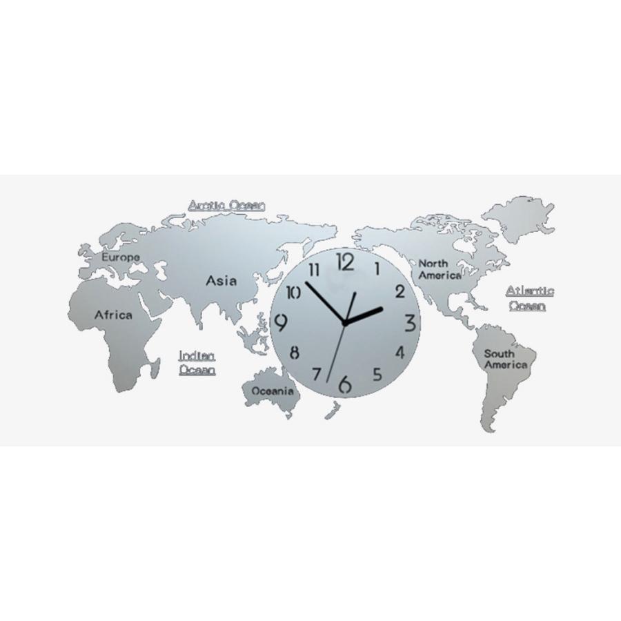 世界地図壁時計 壁掛け時計 北欧世界時計 世界地図 ナチュラル