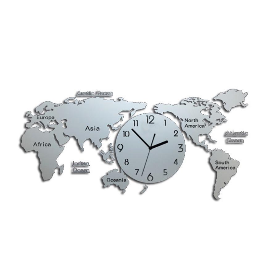 世界地図壁時計 壁掛け時計 北欧世界時計 世界地図 ナチュラル