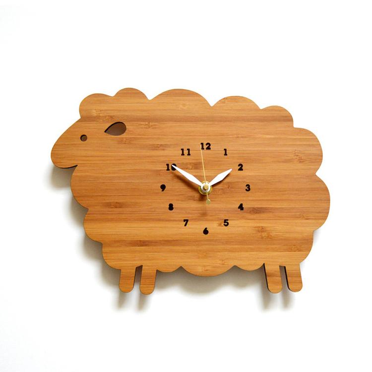 羊の木材壁掛け時計 掛け時計 かけ時計 おしゃれ 壁飾り 北欧 おしゃれ ウォールクロック プレゼント 北欧芸術風｜seisin39