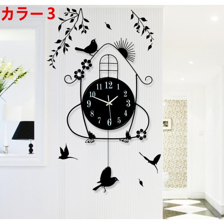 北欧風　鳥のデザイン木製掛け時計　静音タイプ 白 お家の鳥の壁掛け時計 掛け時計 かけ時計 壁飾り 北欧 ギフト新築