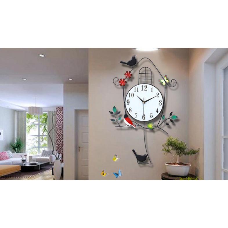 お部屋の鳥の壁掛け時計 掛け時計 かけ時計 壁飾り 北欧 おしゃれ 新築