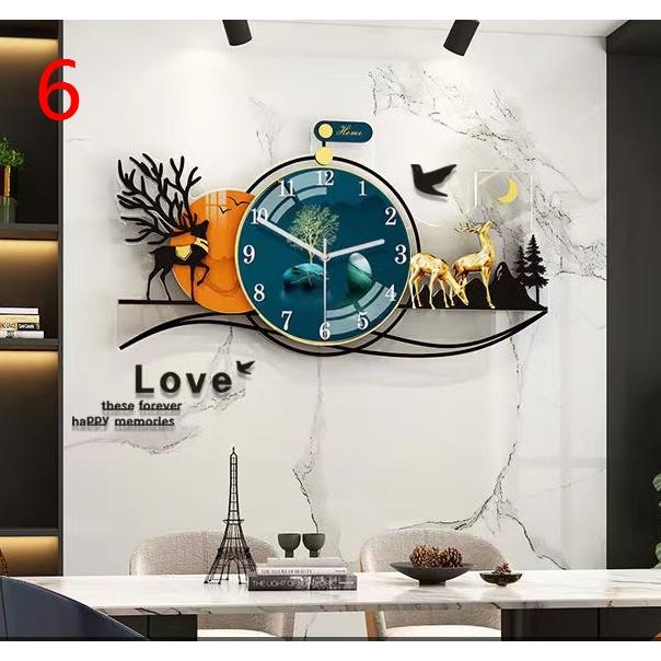 森の鹿 壁掛け時計 掛け時計 かけ時計 おしゃれ 壁飾り 北欧 ウォール