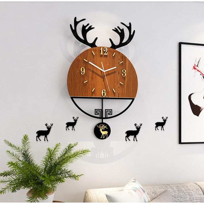 木の鹿 壁掛け時計 掛け時計 かけ時計 おしゃれ 壁飾り 北欧 おしゃれ ウォールクロック プレゼント ギフト B21m63 天使closet 通販 Yahoo ショッピング