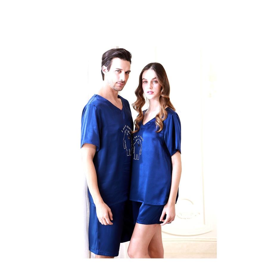 ペアパジャマ カップル レディースファッション パジャマ 天然家蚕シルク100 生地 シルクパジャマ レディースパジャマ ファッション パジャマ 男女ペア 最高級天然正絹100 プレゼント最高 ｗ11 Ddyy11 天使closet 注目のブランド最安値