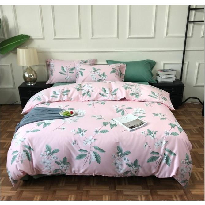 北欧調柄 掛け布団カバー 4点セット 掛け布団カバー シングル ダブル クイーン 花柄( 布団カバー 1点|シーツ 1点|枕カバー 2点)h338