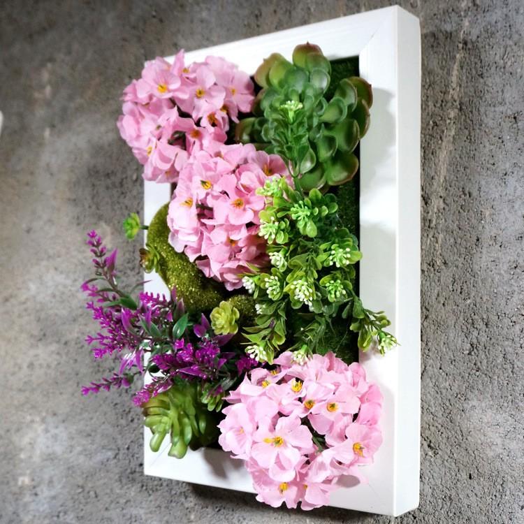 壁飾り 観葉植物 お花壁飾り 壁掛けインテリア ウォールディスプレイ フェイクグリーン 光触媒 壁面飾り オーナメントパネル hn31の画像