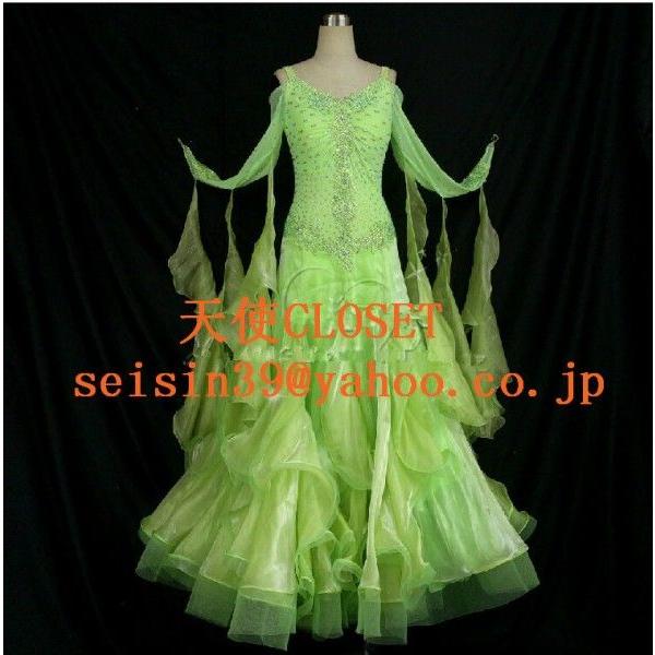 社交ダンス ドレス モダンドレス 競技用ドレス サイズ製作可 i46の画像