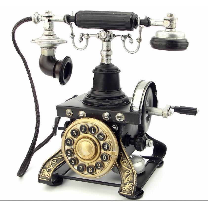 電話機 Telephone 模型 アンティーク オブジェ レトロ ブリキ製 (全て手作り) mot121