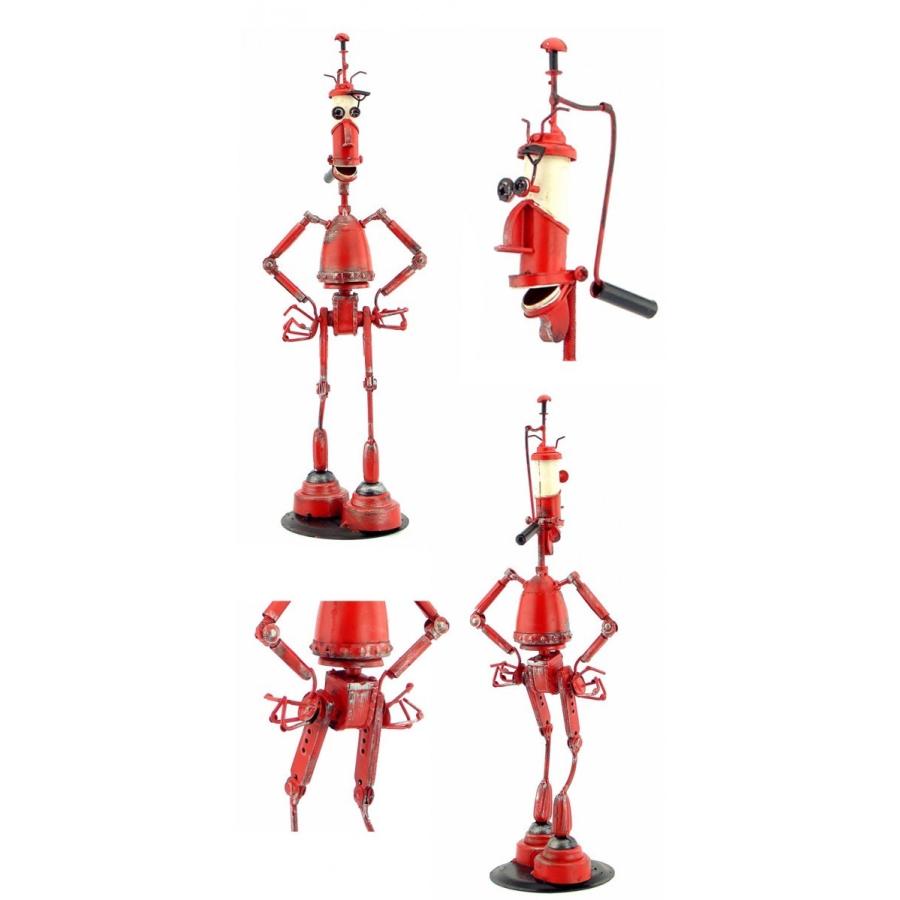 ロボット Wall-E風 模型 アンティーク オブジェ レトロ ブリキ製 (全て
