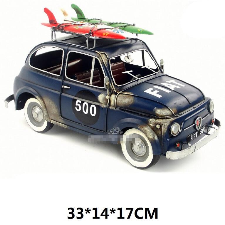 ブリキ　ビンテージ　ミニカー 1965 FITTA 500 ブリキ製 オールドカー ビンテージカー (全て手作り