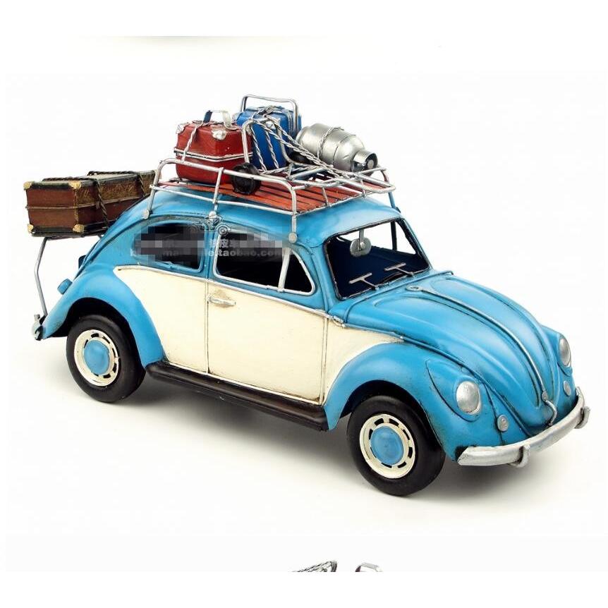 フォルクスワーゲン ビートル Beetle travel car ブラウン ブリキ製 オールドカー ビンテージカー (全て手作り)mot195｜seisin39｜02