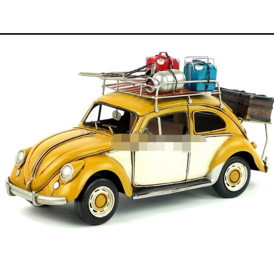 フォルクスワーゲン ビートル Beetle travel car ブラウン ブリキ製 オールドカー ビンテージカー (全て手作り)mot195｜seisin39｜07
