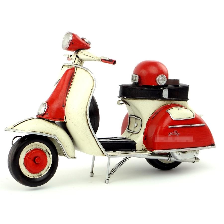 ベスパ スカイブルー Vespa Italy レトロ ブリキ製 ビンテージバイク (全て手作り) mot19｜seisin39｜02