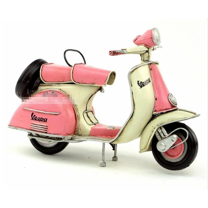 ベスパ ライトブルー 1965年 Vespa Italy レトロ ブリキ製 ビンテージバイク (全て手作り) mot33｜seisin39