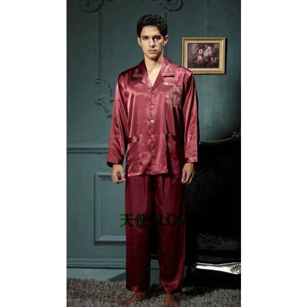 パジャマ メンズ シルクパジャマ メンズパジャマ 長袖 nn2
