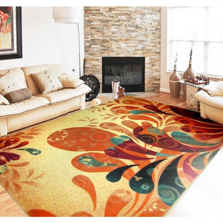 玄関マット 玄関ラグ 室内 屋外 モダンアジアン 花柄 植物 北欧絵柄玄関マット d297