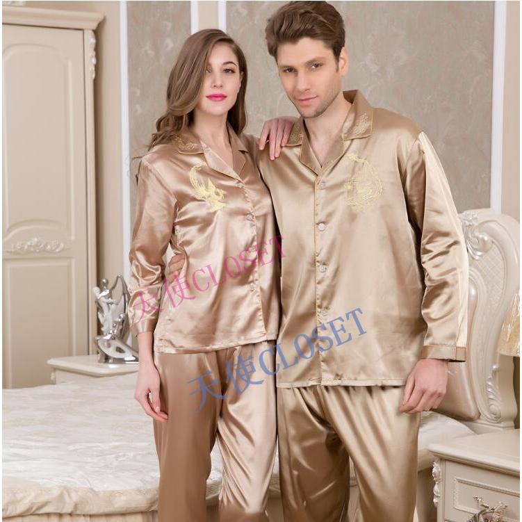 ペアパジャマ 高級シルクパジャマ 上下2セット 日本初登場 pm142