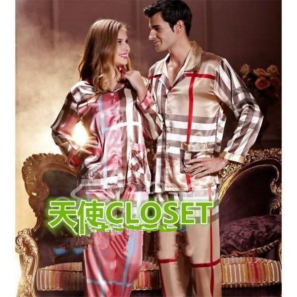 ペアパジャマ カップルパジャマ シルクパジャマ 2セット pm32 : 天使