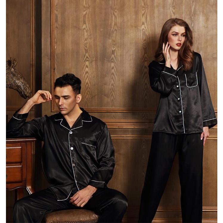 ペアパジャマ カップル パジャマ シルクパジャマ レディースパジャマ