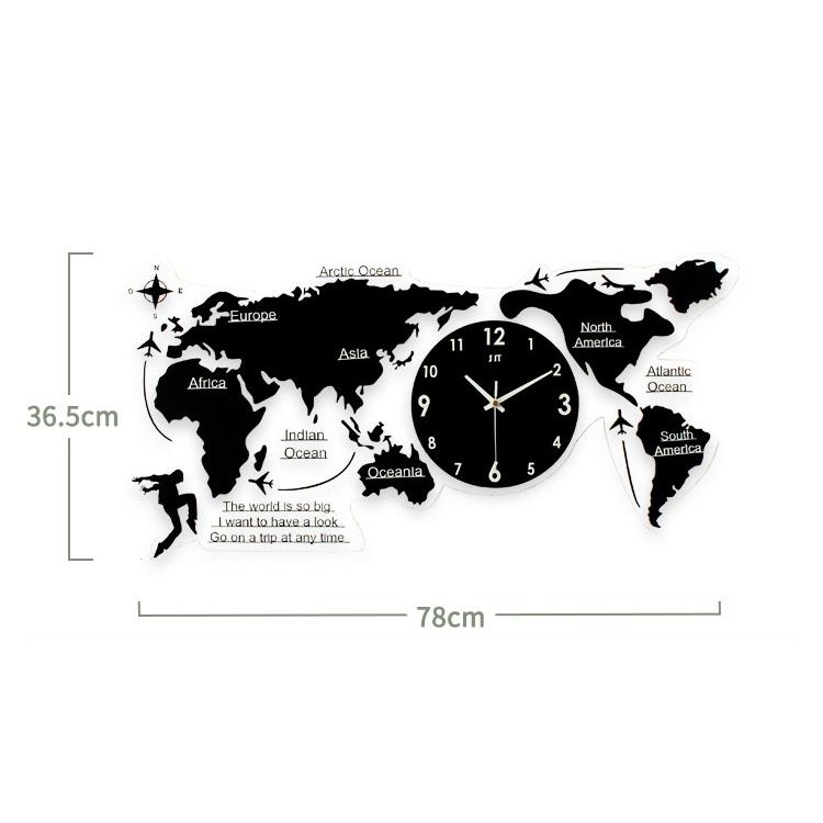 世界地図 壁時計 壁掛け時計 北欧世界時計 プレゼント 寝室 リビング壁