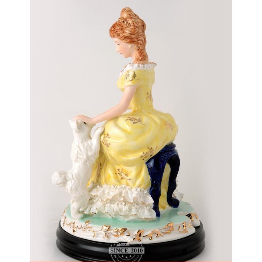 陶器 置物 西洋陶器 北欧磁器 陶器製人形 お姫様 陶器人形 陶器置物