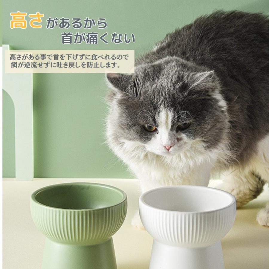 猫 食器 犬  餌 入れ 台 ペット 用 の お 皿「全品2個で5%オフ」フードボウル  陶器 食べやすい 斜め ご飯 容器｜seisindou｜03