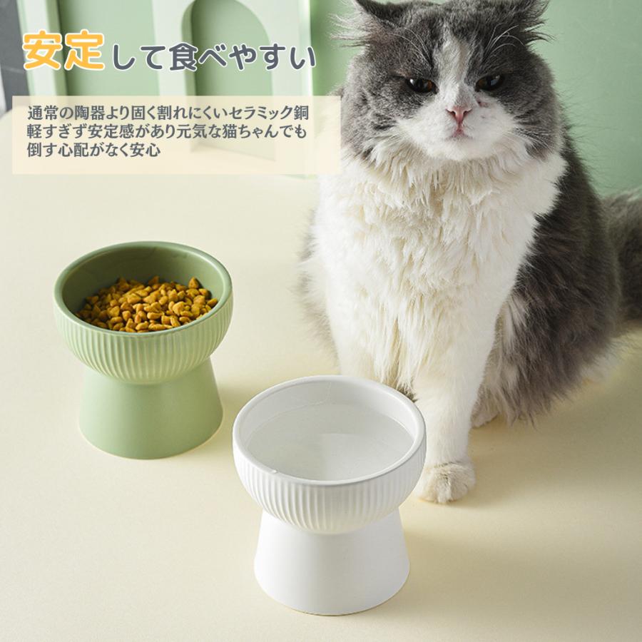 猫 食器 犬  餌 入れ 台 ペット 用 の お 皿「全品2個で5%オフ」フードボウル  陶器 食べやすい 斜め ご飯 容器｜seisindou｜04