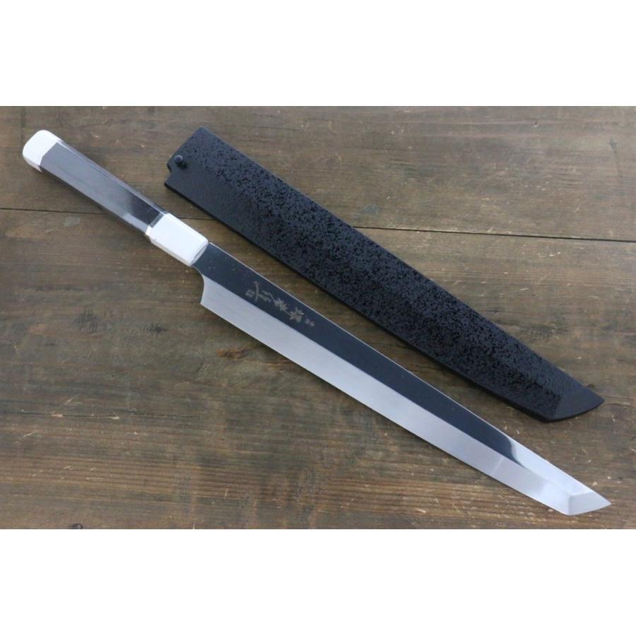 銀龍　先丸柳刃　超　鏡面　本焼　尺一 堺 孝行 銀龍 本焼 スウェーデン鋼 鏡面仕上げ 先丸柳刃包丁