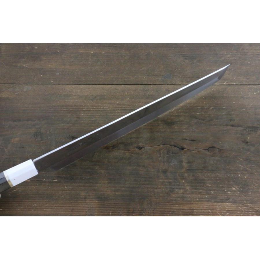 銀龍　先丸柳刃　超　鏡面　本焼　尺一 堺 孝行 銀龍 本焼 スウェーデン鋼 鏡面仕上げ 剣型柳刃包丁