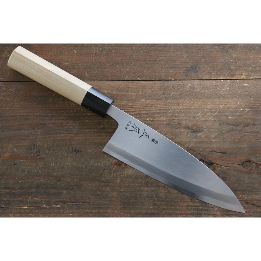 正本総本店霞玉白鋼出刃180mm 6寸包丁和包丁本職釣り