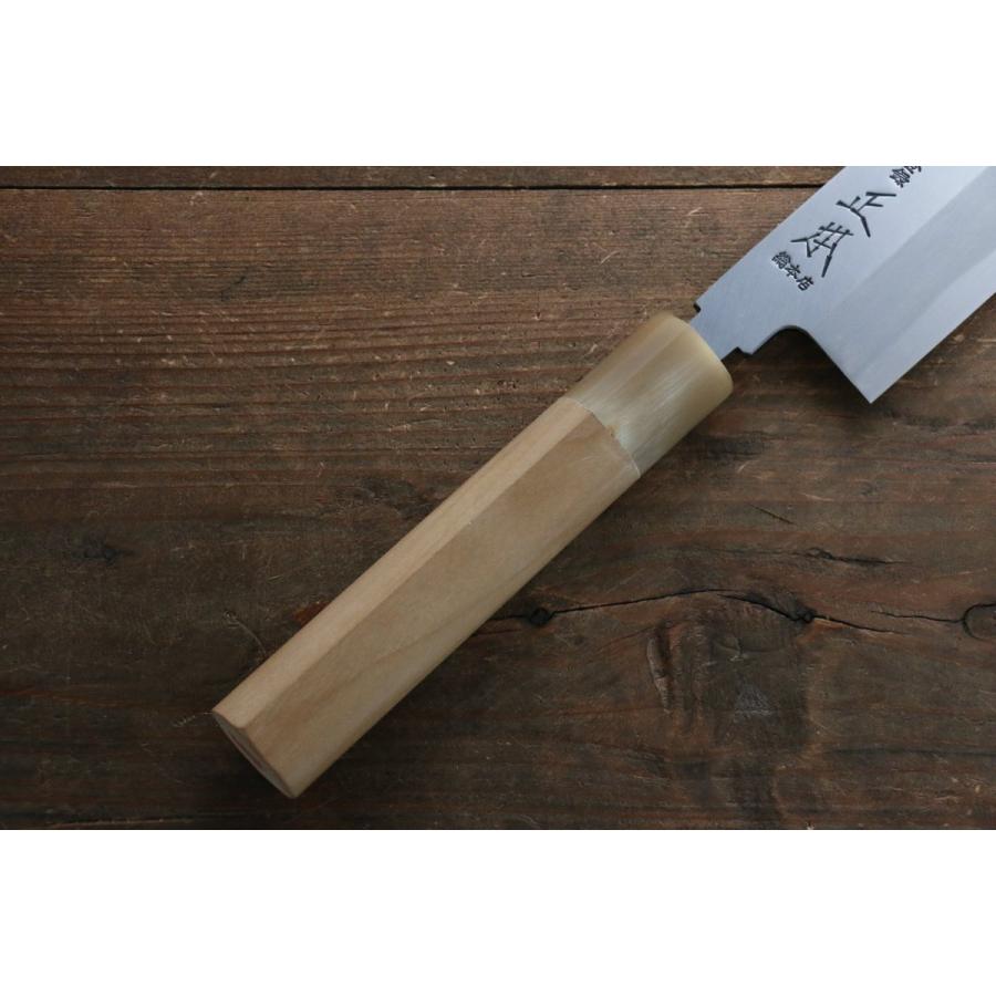 正本総本店 本霞 白一鋼 角型薄刃包丁 180mm 朴柄 : 清助刃物