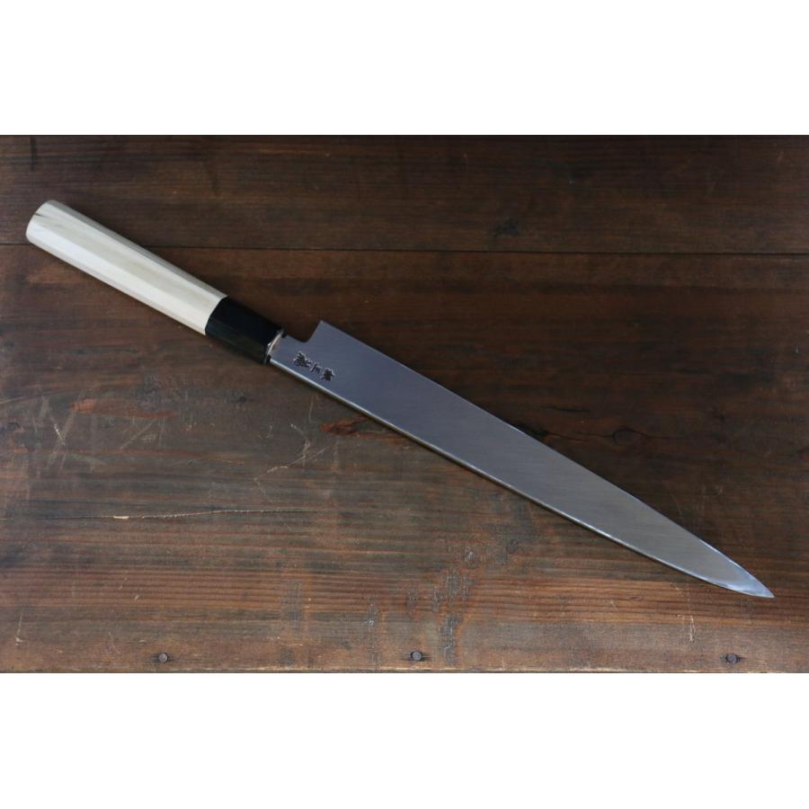 堺孝行作 柳刃包丁 フグ引き 尺 銀三鋼 水牛柄 堺 孝行