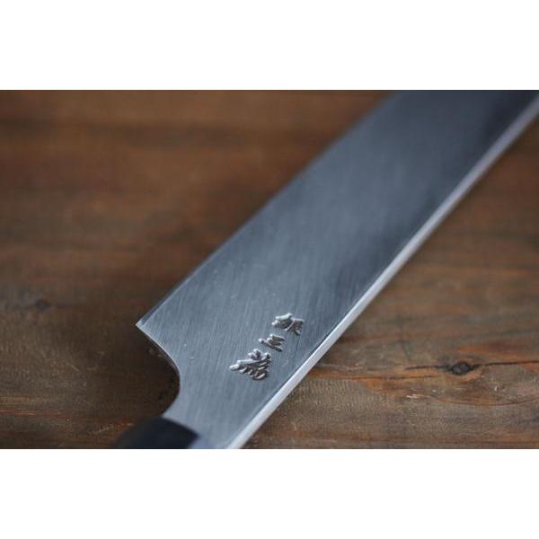 堺孝行、八角柄柳刃包丁青ニ鋼 堺孝行本焼 青ニ鋼柳刃包丁 9寸黒檀八角