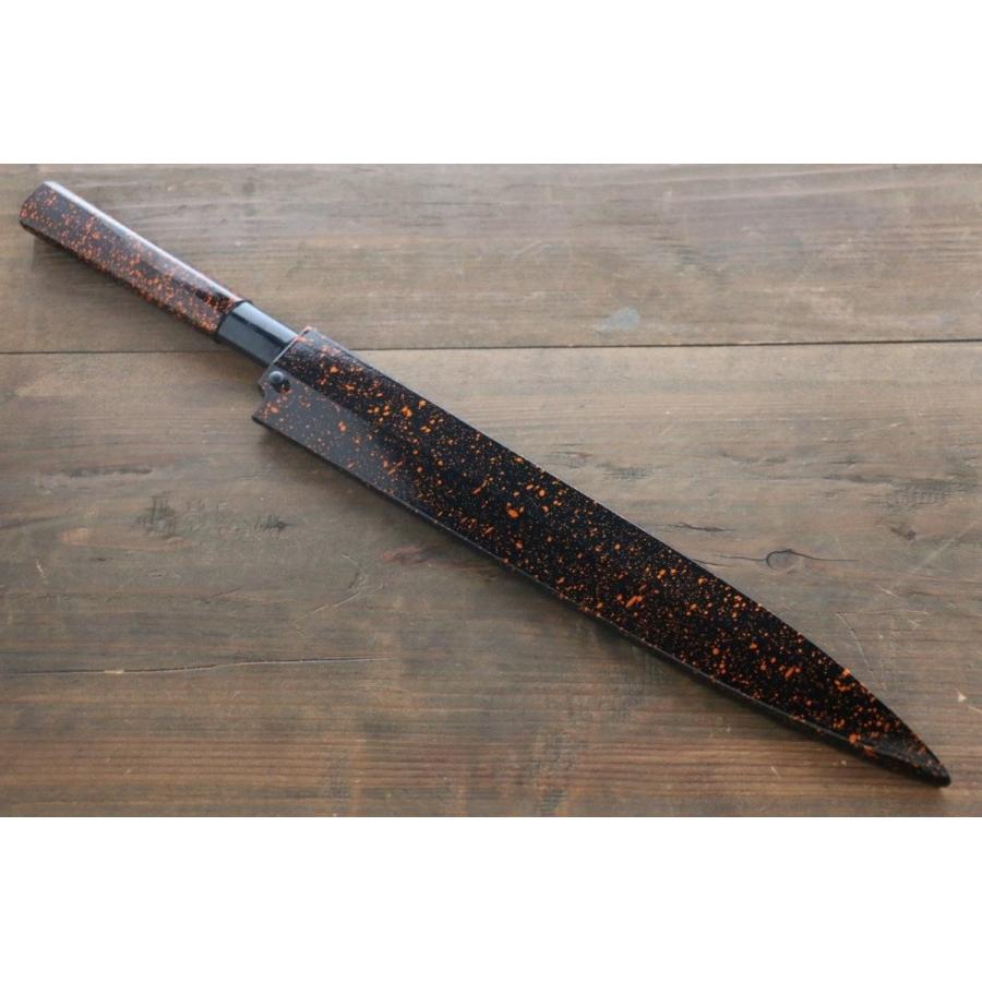 超特価 堺 孝行 四季彩 金茶 Inox 柳刃包丁 240mm 漆塗り柄 鞘付き Discoversvg Com