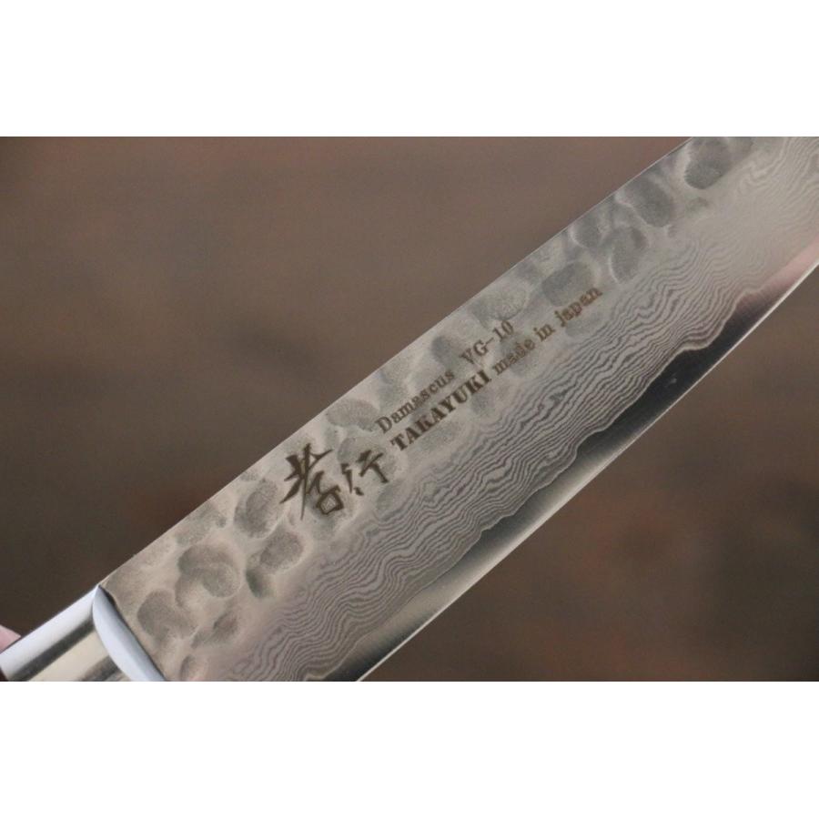 堺 孝行 VG10 33層 ダマスカス ペティーナイフ 120mm マホガニー柄|seisuke-hamono|07