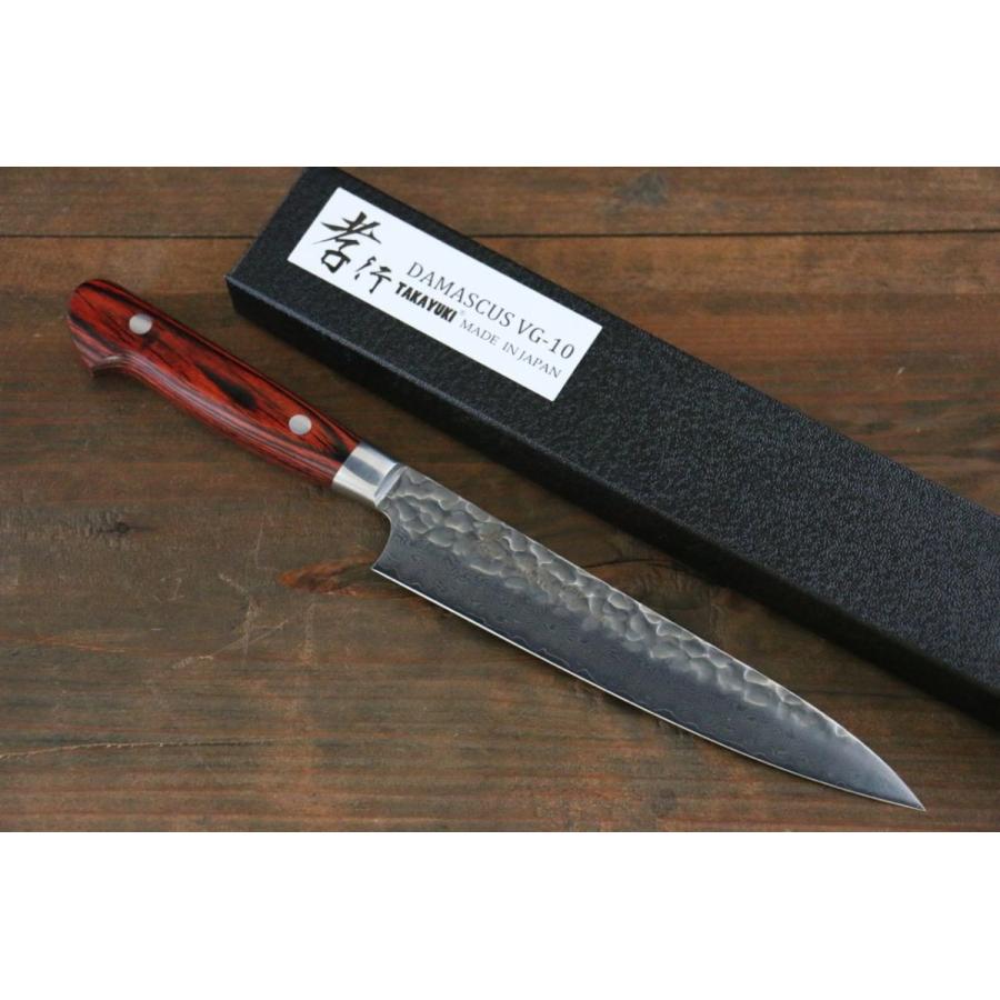 堺 孝行 VG10 33層 ダマスカス ペティーナイフ 150mm マホガニー柄
