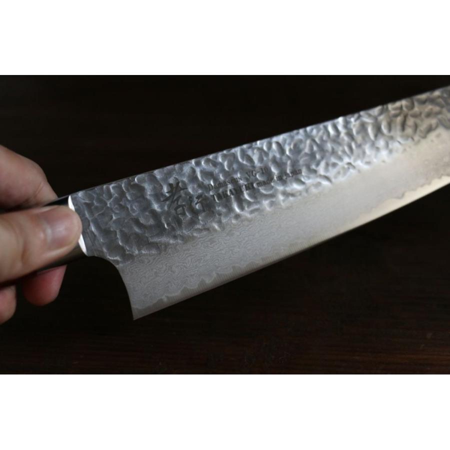堺 孝行 VG10 33層 ダマスカス 牛刀包丁 240mm マホガニー柄 : 清助